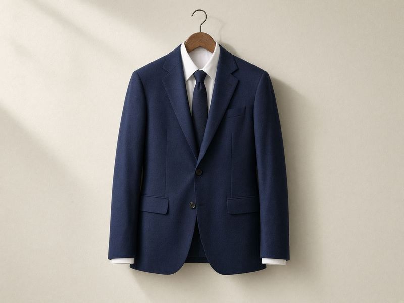 How to Buy Your First Suit (Navy, Two-Button, $400–800) — still life for this Menswear guide on Nonchallant
