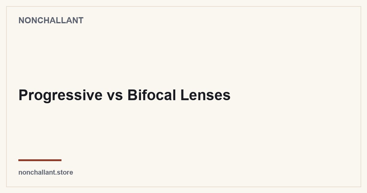 Progressive vs Bifocal Lenses — Nonchallant guide