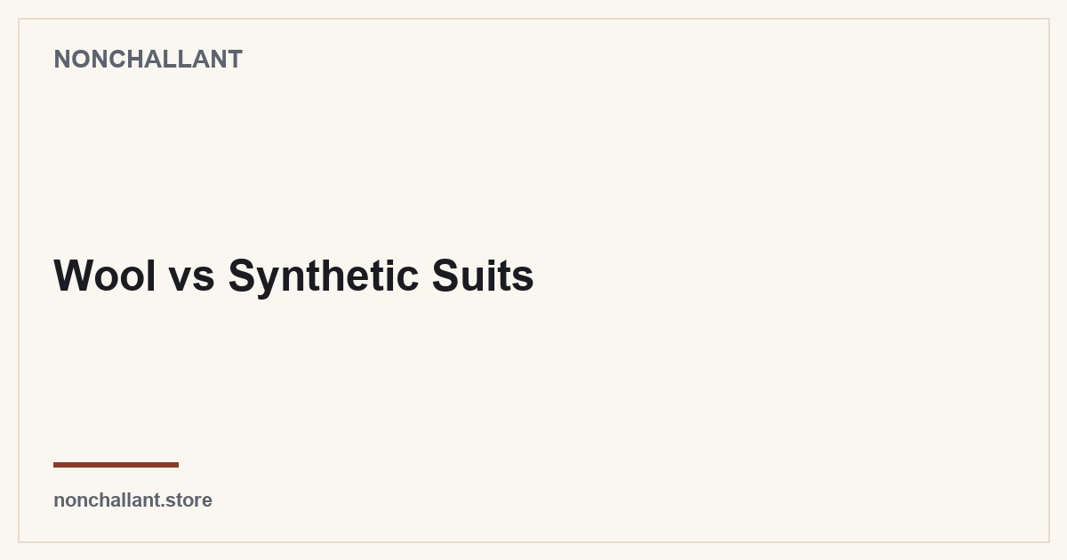 Wool vs Synthetic Suits — Nonchallant guide